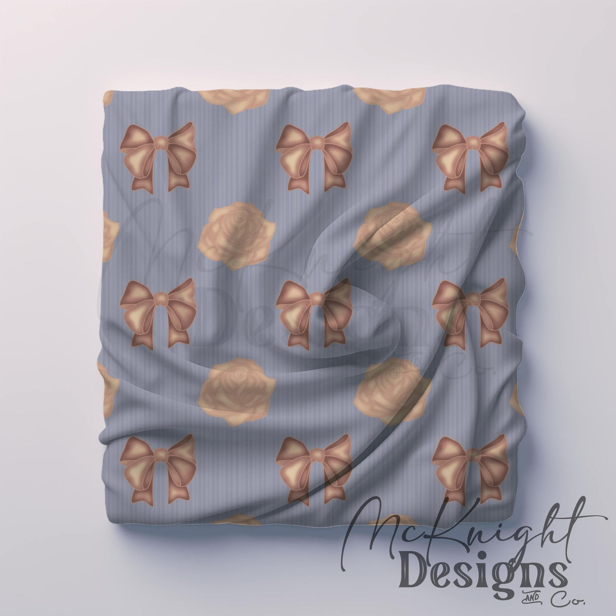 Coquette Painted Rose & Bow Seamless Pattern McKnight Designs & Co Seamless Pattern File