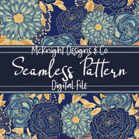 Hand Drawn Floral Rose Pattern – Seamless Digital Design McKnight Designs & Co Seamless Pattern File