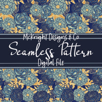 Hand Drawn Floral Rose Pattern – Seamless Digital Design McKnight Designs & Co Seamless Pattern File