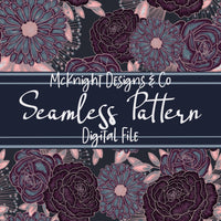 Hand Drawn Floral Rose Pattern – Seamless Digital Design McKnight Designs & Co Seamless Pattern File