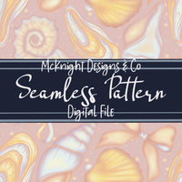 Sea Shell Coquette Seamless Pattern | Beach Summer Digital McKnight Designs & Co Seamless Pattern File