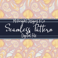 Sea Shell Coquette Seamless Pattern | Beach Summer Digital McKnight Designs & Co Seamless Pattern File