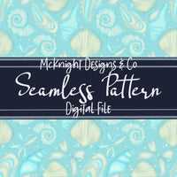 Sea Shell Coquette Seamless Pattern | Beach Summer Digital McKnight Designs & Co Seamless Pattern File