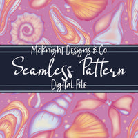 Sea Shell Coquette Seamless Pattern | Beach Summer Digital McKnight Designs & Co Seamless Pattern File