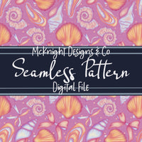 Sea Shell Coquette Seamless Pattern | Beach Summer Digital McKnight Designs & Co Seamless Pattern File