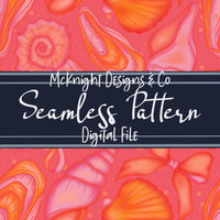 Sea Shell Coquette Seamless Pattern | Beach Summer Digital McKnight Designs & Co Seamless Pattern File