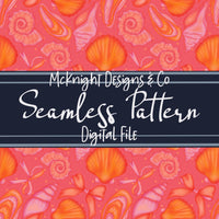 Sea Shell Coquette Seamless Pattern | Beach Summer Digital McKnight Designs & Co Seamless Pattern File