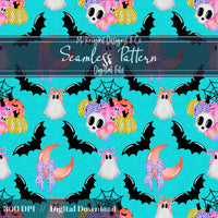 Pastel Spooky Halloween Seamless Pattern McKnight Designs & Co Seamless Pattern File
