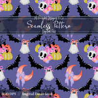 Pastel Spooky Halloween Seamless Pattern McKnight Designs & Co Seamless Pattern File