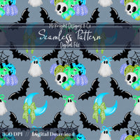 Pastel Spooky Halloween Seamless Pattern McKnight Designs & Co Seamless Pattern File