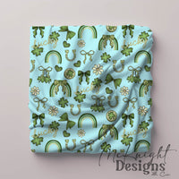 St. Patrick’s Day Lucky Seamless Pattern | Clover Bow Rainbow Irish Charm McKnight Designs & Co Seamless Pattern File