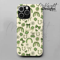 St. Patrick’s Day Lucky Seamless Pattern | Clover Bow Rainbow Irish Charm McKnight Designs & Co Seamless Pattern File