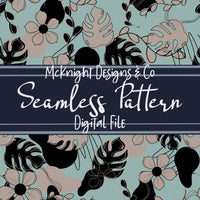 Summer Tropic Floral Seamless Pattern – Tropical Leaves & Floral Digital McKnight Designs & Co Seamless Pattern File