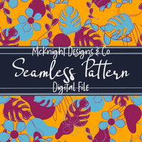 Summer Tropic Floral Seamless Pattern – Tropical Leaves & Floral Digital McKnight Designs & Co Seamless Pattern File