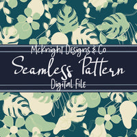 Summer Tropic Floral Seamless Pattern – Tropical Leaves & Floral Digital McKnight Designs & Co Seamless Pattern File