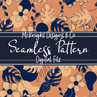 Summer Tropic Floral Seamless Pattern – Tropical Leaves & Floral Digital McKnight Designs & Co Seamless Pattern File