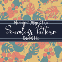 Summer Tropic Floral Seamless Pattern – Tropical Leaves & Floral Digital McKnight Designs & Co Seamless Pattern File