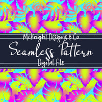 Tropical Neon Leaves – Seamless Pattern Digital Papers McKnight Designs & Co Seamless Pattern File Aqua APPY