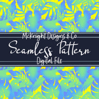 Tropical Neon Leaves – Seamless Pattern Digital Papers McKnight Designs & Co Seamless Pattern File Yellow YGB