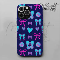 Disco Coquette Valentine Seamless Pattern | Bows Hearts Cherries Repeat | Hand Drawn Digital Design McKnight Designs & Co Seamless Pattern File