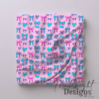 Disco Coquette Valentine Seamless Pattern | Bows Hearts Cherries Repeat | Hand Drawn Digital Design McKnight Designs & Co Seamless Pattern File