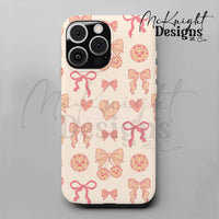 Disco Coquette Valentine Seamless Pattern | Bows Hearts Cherries Repeat | Hand Drawn Digital Design McKnight Designs & Co Seamless Pattern File