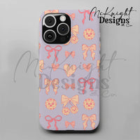 Disco Coquette Valentine Seamless Pattern | Bows Hearts Cherries Repeat | Hand Drawn Digital Design McKnight Designs & Co Seamless Pattern File