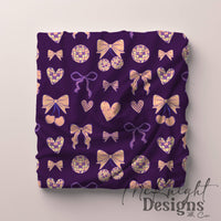 Disco Coquette Valentine Seamless Pattern | Bows Hearts Cherries Repeat | Hand Drawn Digital Design McKnight Designs & Co Seamless Pattern File