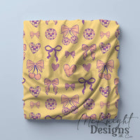 Disco Coquette Valentine Seamless Pattern | Bows Hearts Cherries Repeat | Hand Drawn Digital Design McKnight Designs & Co Seamless Pattern File