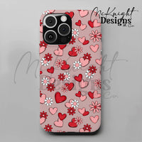 Valentine Hearts & Daisies Seamless Pattern | Love Floral Repeat McKnight Designs & Co Seamless Pattern File