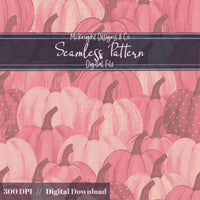 Watercolor Pumpkin Seamless Pattern – Fall Autumn Gourd Overlap Design McKnight Designs & Co Seamless Pattern File