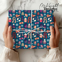 Winter Accessories Seamless Pattern – Cozy Hats, Mittens, Scarves & Boots PNG McKnight Designs & Co Seamless Pattern File