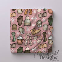 Winter Accessories Seamless Pattern – Cozy Hats, Mittens, Scarves & Boots PNG McKnight Designs & Co Seamless Pattern File