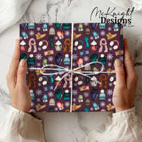 Winter Accessories Seamless Pattern – Cozy Hats, Mittens, Scarves & Boots PNG McKnight Designs & Co Seamless Pattern File