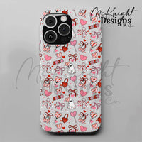 Cute Spooky Valentine Seamless Pattern | Ghost XOXO Hearts Bows McKnight Designs & Co Seamless Pattern File