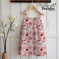 Cute Spooky Valentine Seamless Pattern | Ghost XOXO Hearts Bows McKnight Designs & Co Seamless Pattern File