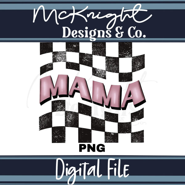 Digital Design PNG - Mama Checkered Wave - McKnight Designs & Co