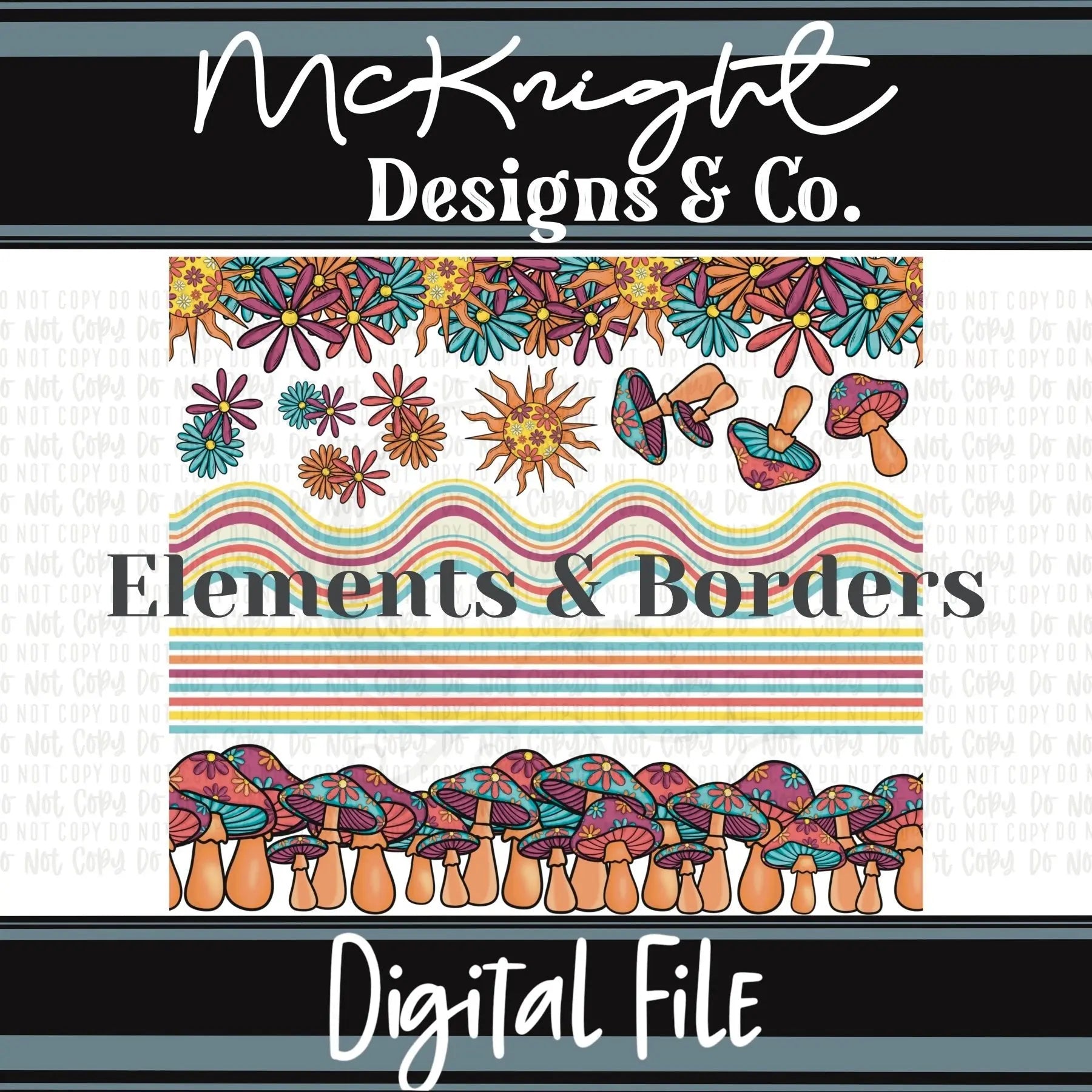 Stay Trippy Hippie Borders Elements Sheet PNG Sublimation UVDTF Vinyl ...