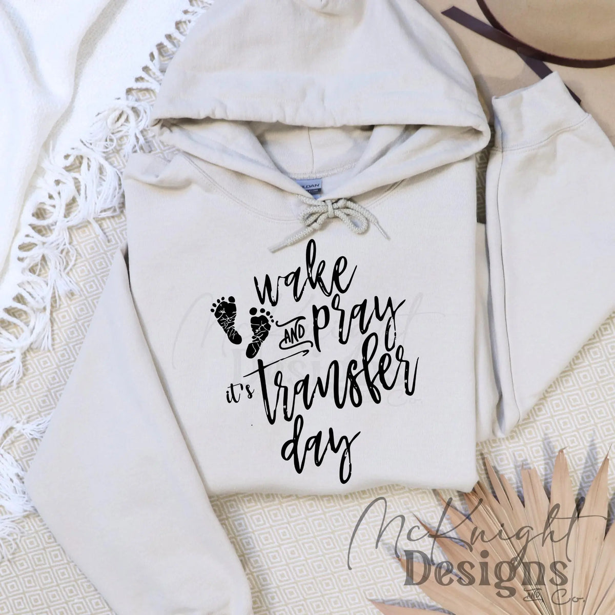 Wake and Pray It's Transfer Day SVG PNG – IVF digital design for embryo transfer socks, shirts, DTF, sublimation, or UVDTF decals