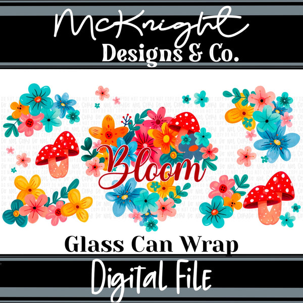 Can Wrap Digital Design - Bloom Florals - McKnight Designs & Co