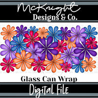 Can Wrap Digital Design - Bright Florals - McKnight Designs & Co