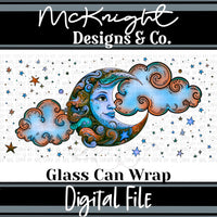 Can Wrap Digital Design - Celestial Moon & Stars - McKnight Designs & Co