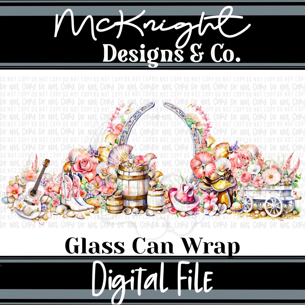 Can Wrap Digital Design - Country Coastal Chic - McKnight Designs & Co