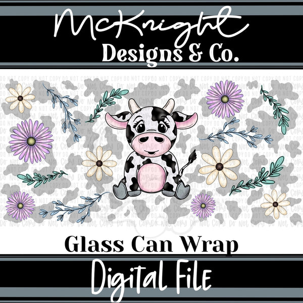 Can Wrap Digital Design - Cow & Florals - McKnight Designs & Co