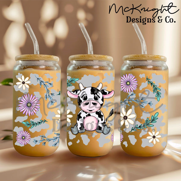 Can Wrap Digital Design - Cow & Florals - McKnight Designs & Co