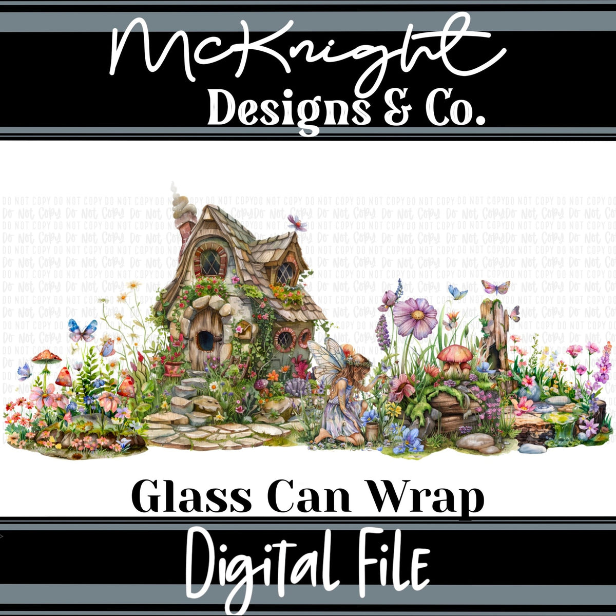 Can Wrap Digital Design - Fairy Garden - McKnight Designs & Co