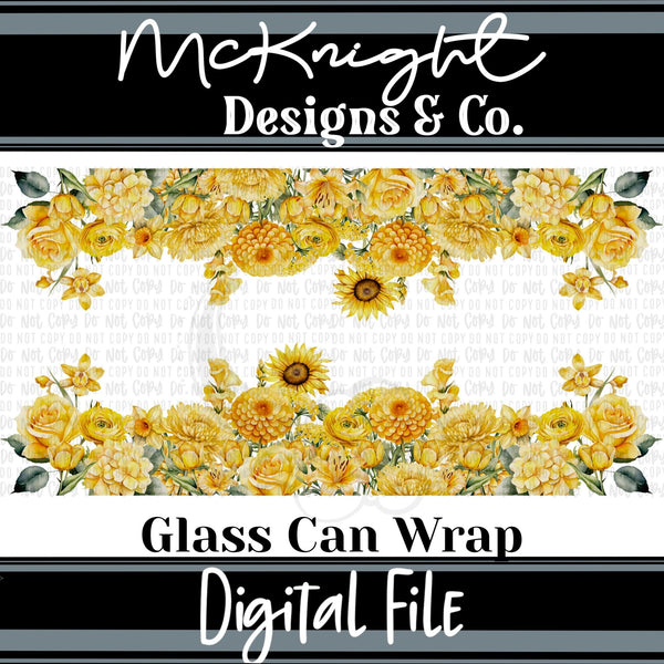 Can Wrap Digital Design - Floral Borders - McKnight Designs & Co