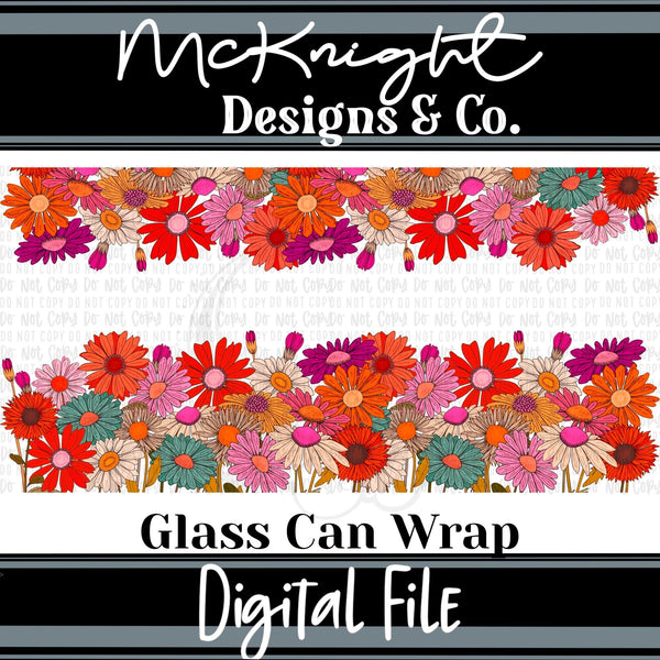 Can Wrap Digital Design - Floral Borders - McKnight Designs & Co