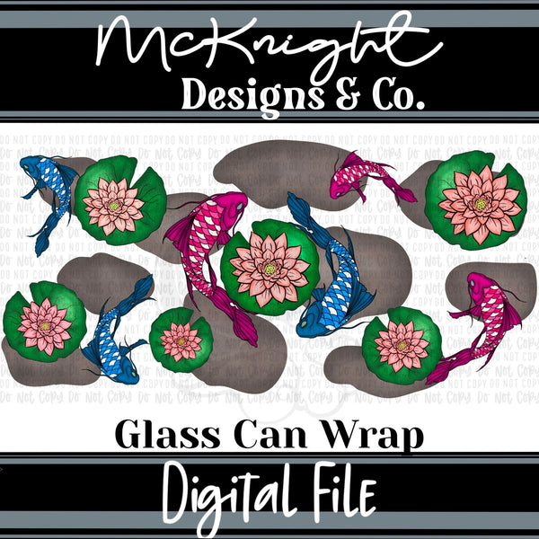 Can Wrap Digital Design - Koi Fish - McKnight Designs & Co