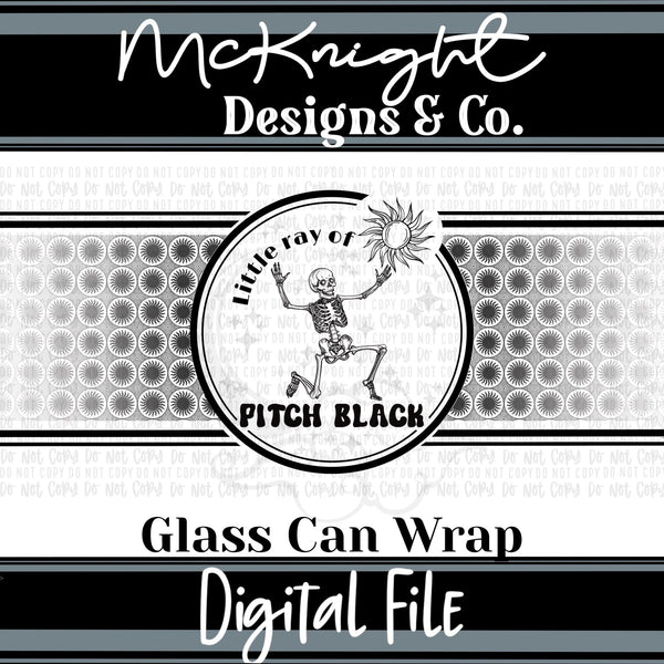 Can Wrap Digital Design - Little Ray of Pitch Black - McKnight Designs & Co